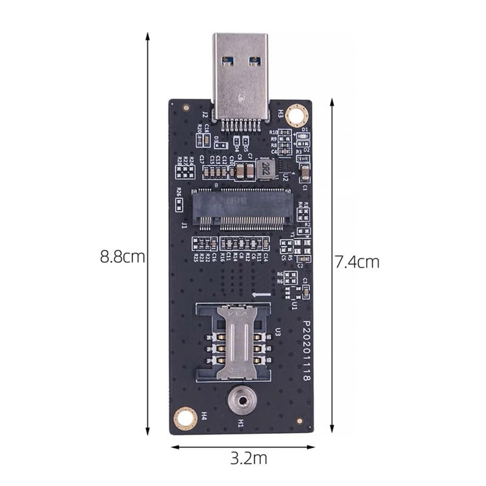 Cablecc Key-B M.2 NGFF WWAN to USB 3.0 Adapter Riser Card with SIM Slot for 3G4G5G LTE Wireless Module Modem Card