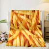 Golden French Fries Background Blanket Flannel Blanket for Bed, Sofa, Camping, Hiking, Picnic Essentials, Gift for Family Fan Gifts