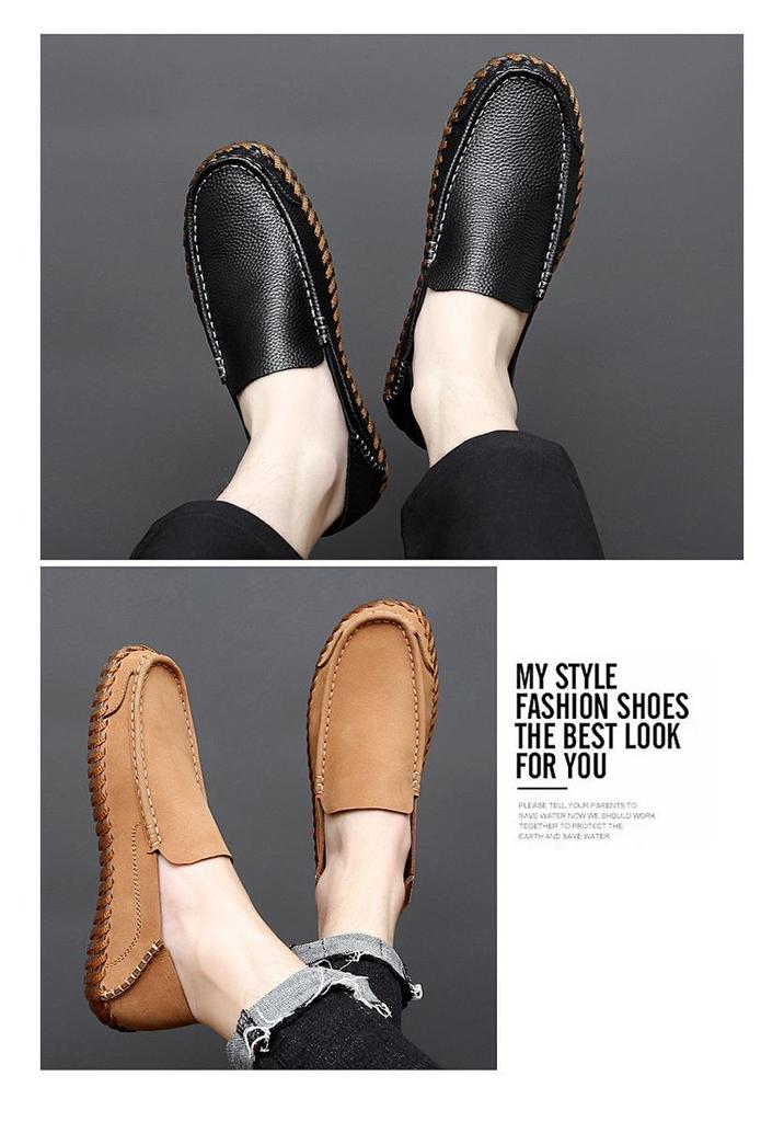 Breathable Men's Slip-On Loafers - Soft Rubber Sole for Spring/Autumn