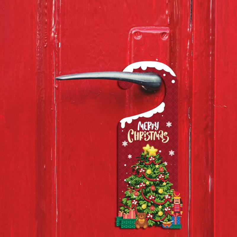 Christmas Three-dimensional Paper Door Hanging Snowman Door Handle Pendant Party Scene Arrangement Christmas Pendant