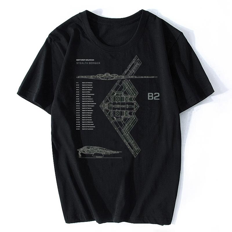 T-shirt Plan du Bombardier Furtif B2 Northrop Grumman