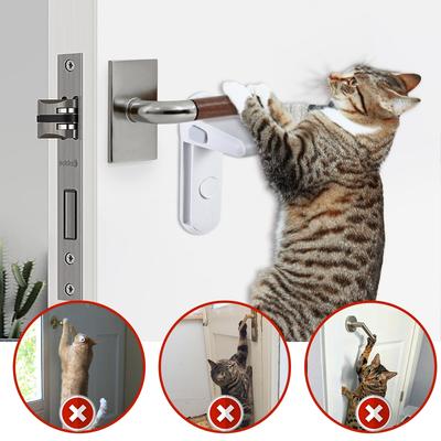 Child Proof Door Lever Lock, No Drill Baby Safety Door Handle Lock, Easy Install Anti-Opening Pet Proof Door Lock for Kids & Cats