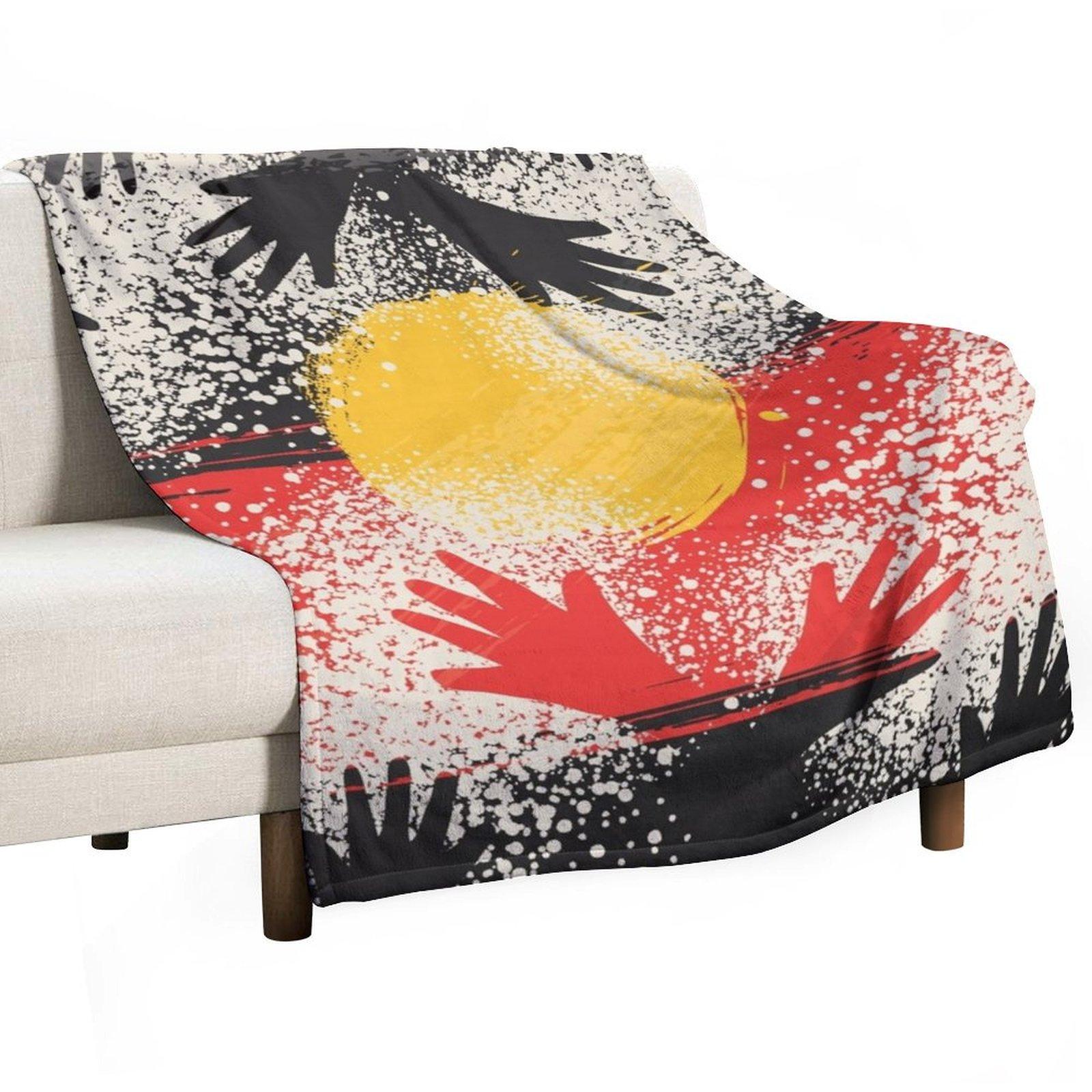 

Awesome Aboriginal Dot Art Throw Blanket Thin Summer Beddings Loose Flannel Blankets 30x40in