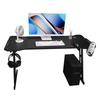 Gaming Desk with Mouse Pad Headphone Holder Steel Leg Removable LED Computer Workstation for