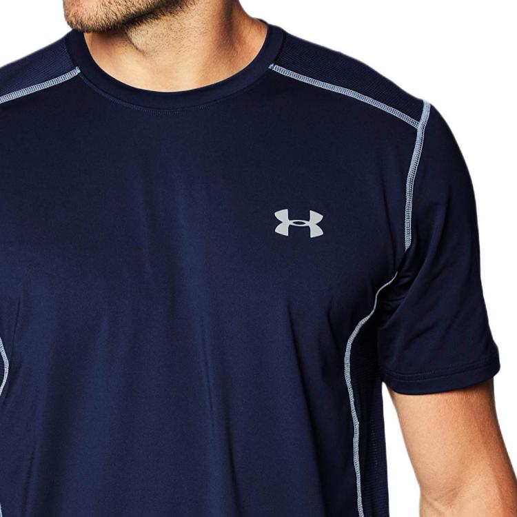 Under Armour T Shirts Men's Midnight Marine Blue 410 Crew Neck Moderate 1257466-410