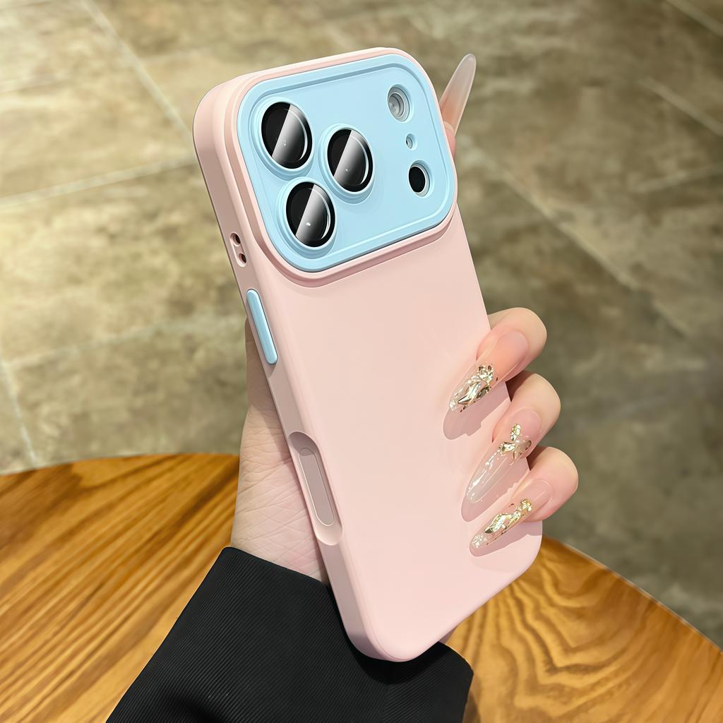 Camera Protect Case for iPhone 17 Air 16 15 14 Plus 13 12 11 Pro Max Candy Hit Color Silicone Soft Matte Shockproof Cover
