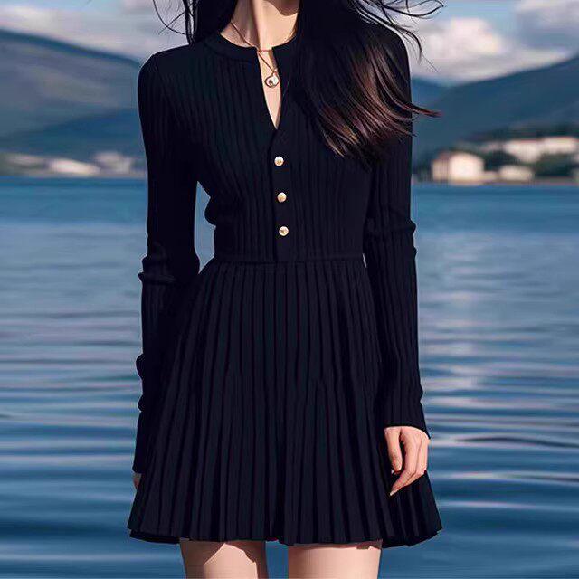 

Women s Autumn 2026 Black Knit Dress - Popular Bestseller with High-End Feel XXXL (70/75kg)