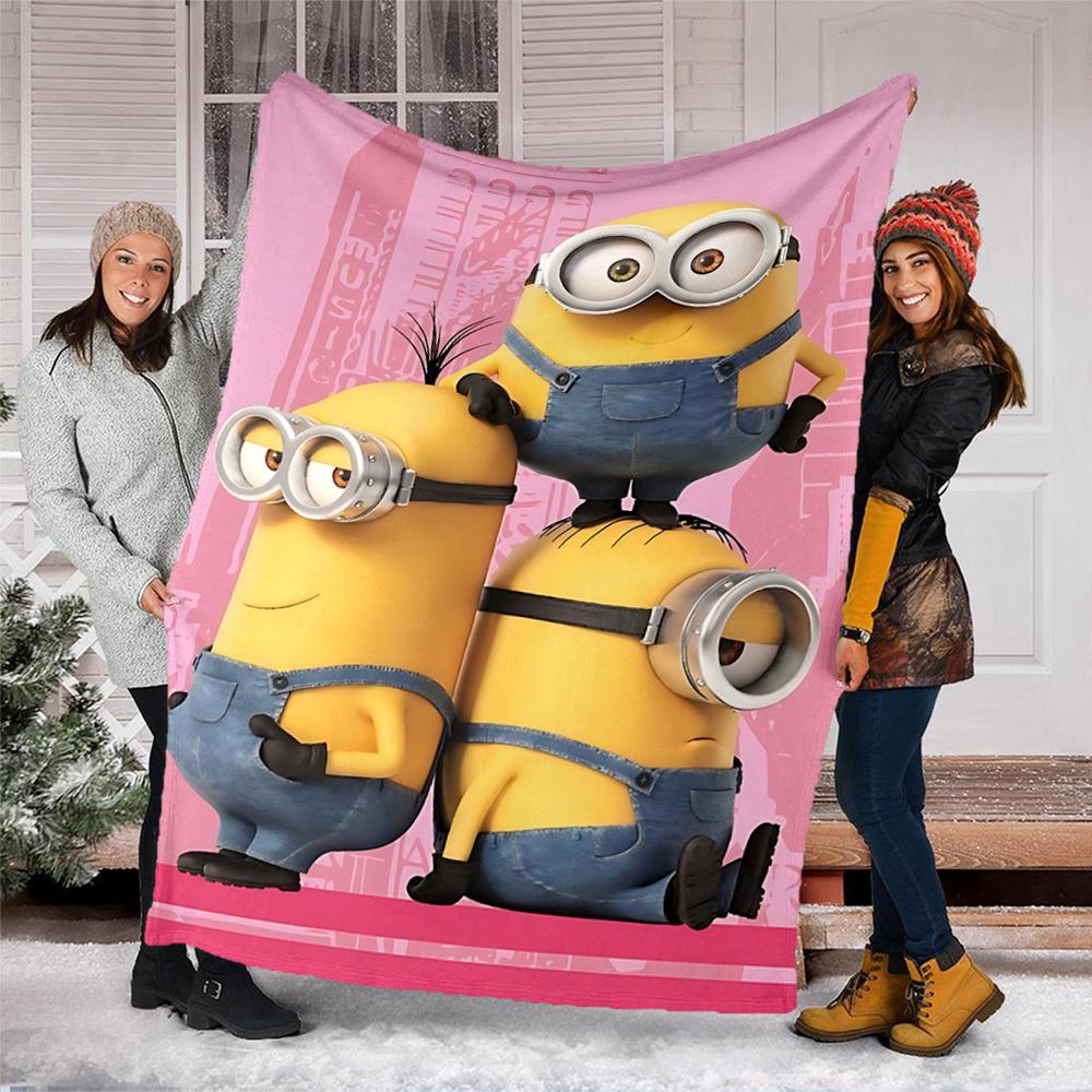 1 Stück Minions Outdoor Personalisierte Flanelldecke, Weiche, Leichte Personalisierte Flanelldecke, Digitaldruck,
