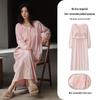 Cainiqing Autumn Women's Long-Sleeve Cotton Nightgown with Bra Pads - Maternity and Extended Length Dress for Home, Fall, and Spring.