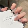 Leopard Print Medium-Length Wearable Fake Nails for Autumn/Winter