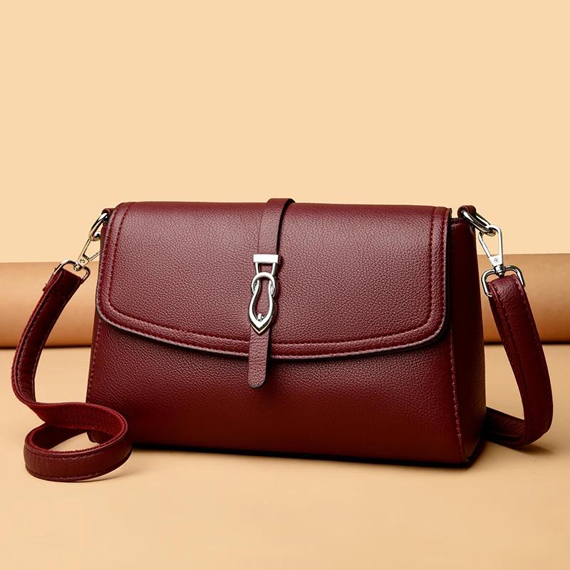 New Retro Soft PU Leather Women Shoulder Underarm Bags Casual Solid Color Small Top-Handle Handbags Ladies Fashi Shoulder Bags