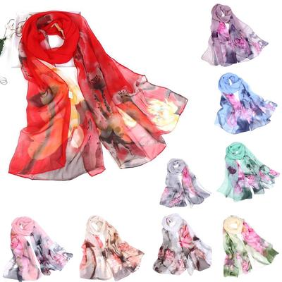Moda feminina estampando lenço longo macio envoltório feminino xale cachecóis