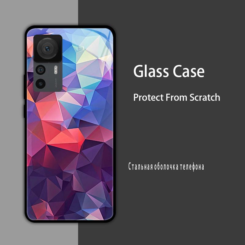Cover in Vetro Temperato per Xiaomi 12T 12S 12X Custodia Rigida Posteriore per Telefono per Xiaomi 11T 10T 12T Pro 11 12 Lite Gusci Protettivi