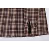 Summer Retro Plaid Shirt Women's Long Design Sense Bottoming Plaid Shirt Loose AK1071