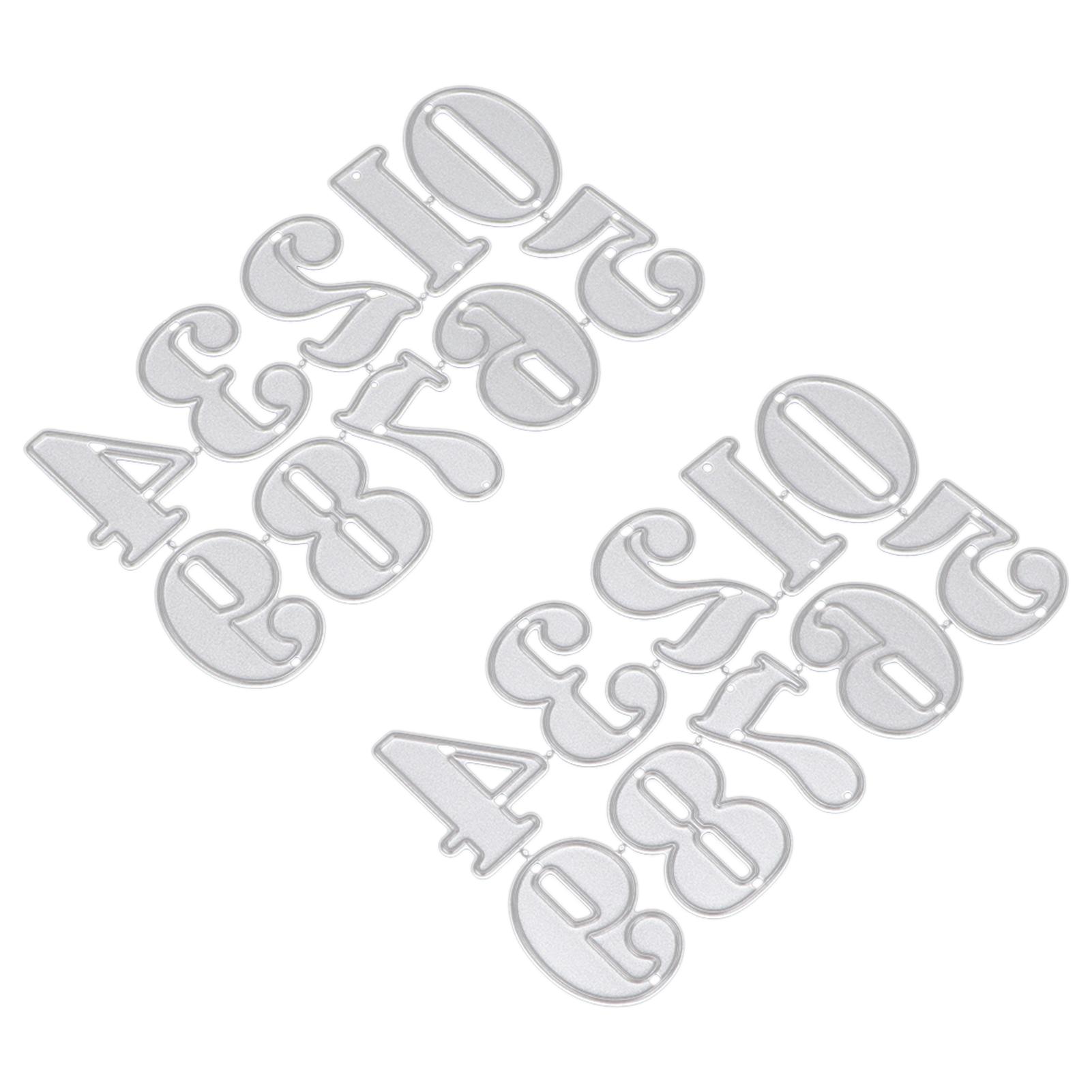 

2 шт. Вырубные штампы DIY Металлическая фигурка углеродистая сталь Вырубные пластины для бумажных поделок Номер