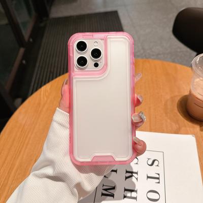For IP16promax Solid Color Colorful Three-in-one Skin-feeling PC+TPU Four-corner Anti-fall Large Hole Mobile Phone Case