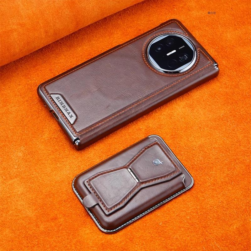 Applicable To Huawei Matex6 Mobile Phone Case, Central Axis Anti-drop X5 New X3 Collector's Edition Card Bag Bracket, Magnetic Suction Men's Leather 