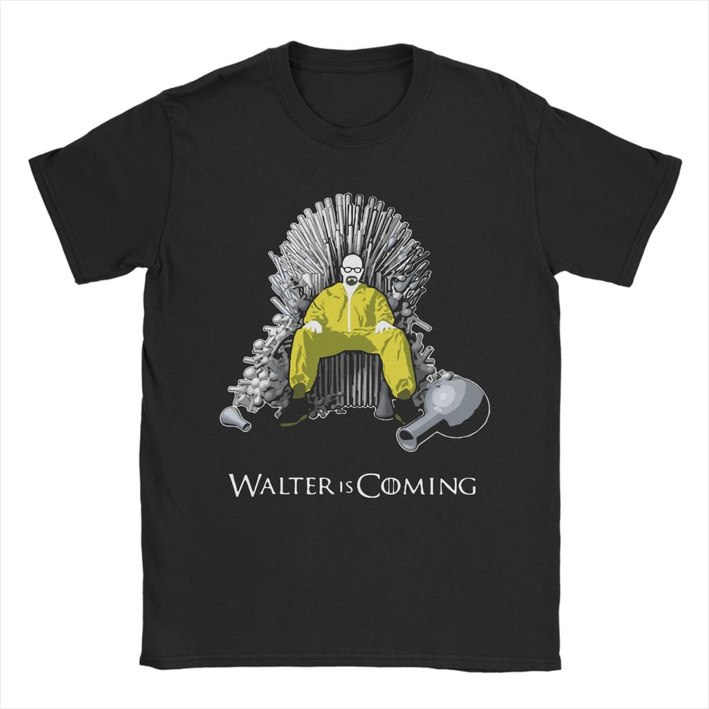 Walter Is Coming Breaking Bad X Game Of Thrones T-Shirts Men Pure Cotton Tees Round Collar Sho