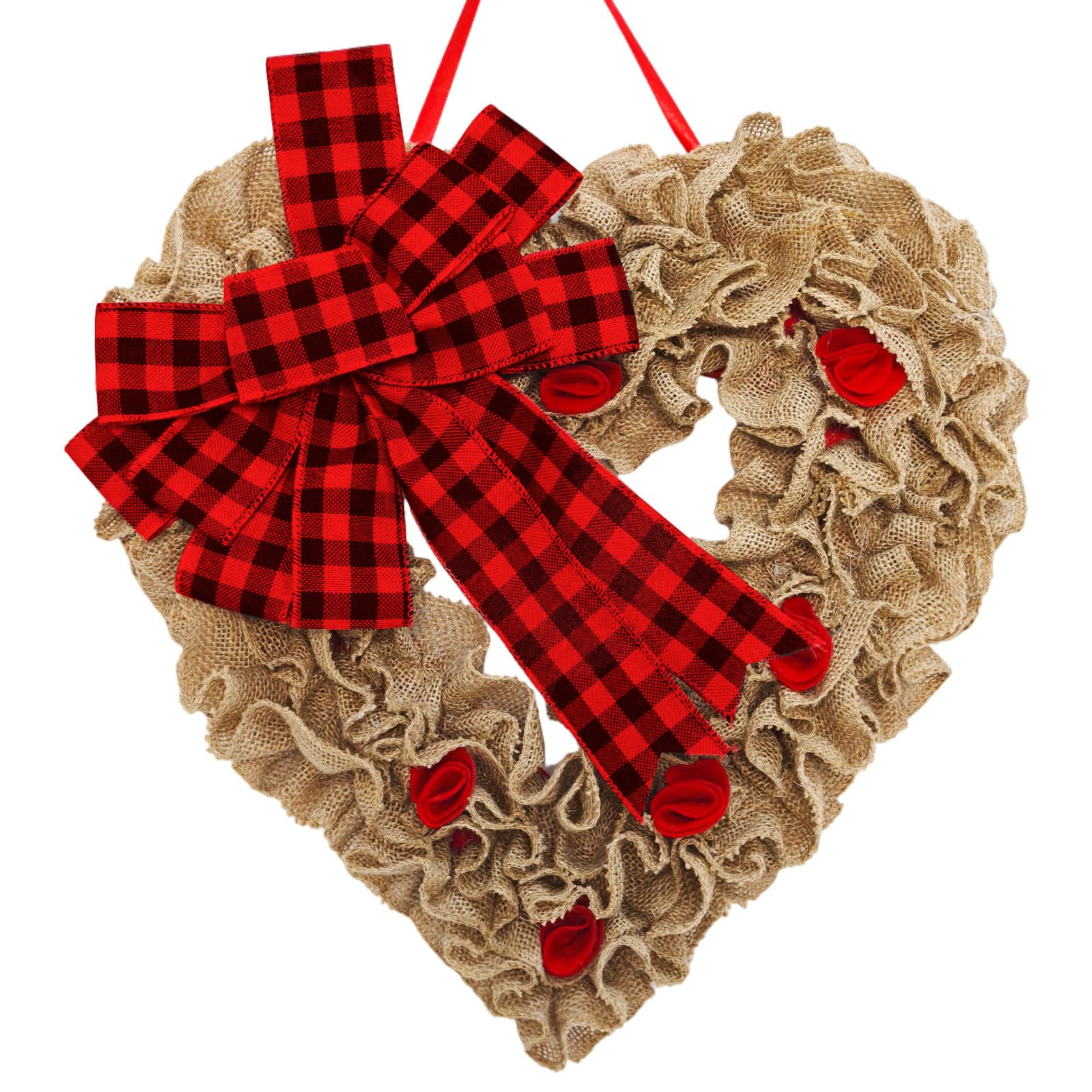 

Valentine S Day Flower Wreath Door Decoration Fabric Hanging Decoration, Confession Heart-Shaped Outfit One Size красный