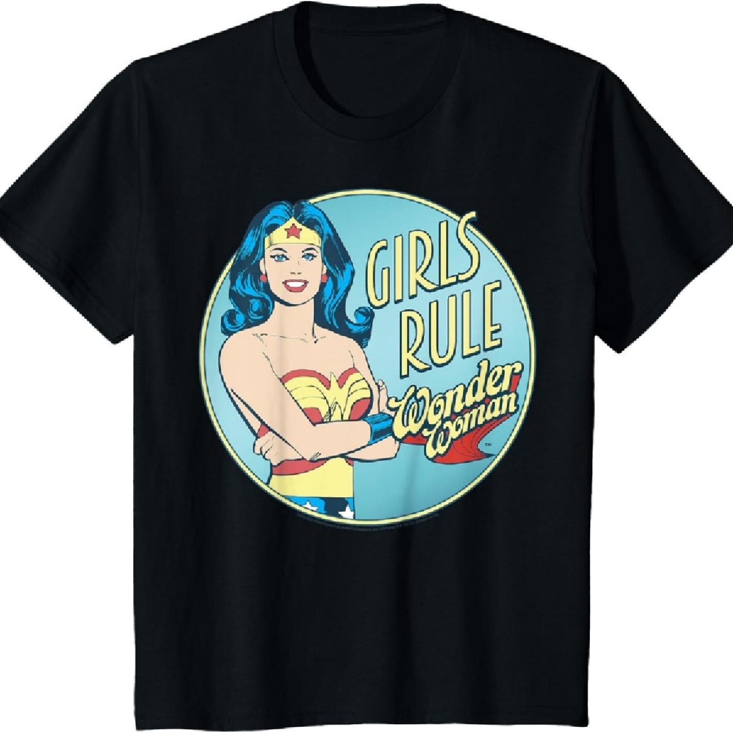 

DC Comics Wonder Woman Girls Rule Single Portrait Text T-Shirt S