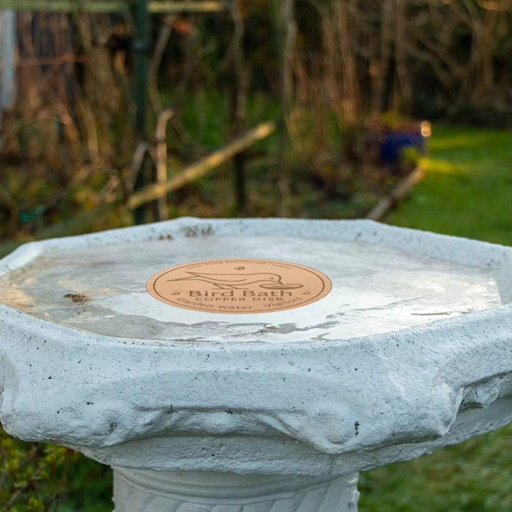 Triple-Point Support Bird Bath Copper Disk 0.8mm Thick Outdoor Birdbaths Bowl  for Garden Fountain