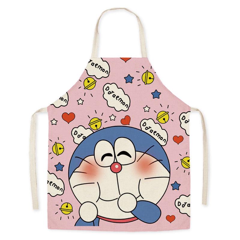 Doraemon Cartoon Cute Apron for Home Kitchen, Supermarket, Catering, Milk Tea Shop Workwear