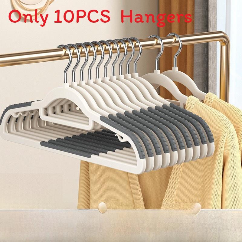 Plastic Dualposition Clothes Hangers With Nonslip Design For Wet And Dry Garments