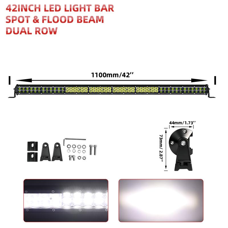 HL Led Driving Light Bar Double Rows Projector Lens 15inch 20inch 28inch Spot+Flood Combo Beam for Offroad Cars SUV UTV 12V 24V