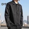 Herrejakke med slag, langermet fløyelsfôr, knappelukking, jakke med lommer, høstvinter, ensfarget yttertøy