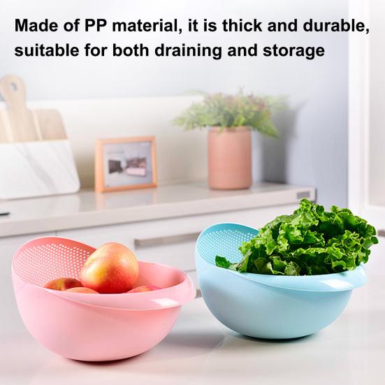Koszyk do płukania i odsączania ryżu Lekki Plastik spożywczy Dwupoziomowy Otwory drenażowe Warzywa Owoce Przechowywanie Kuchnia