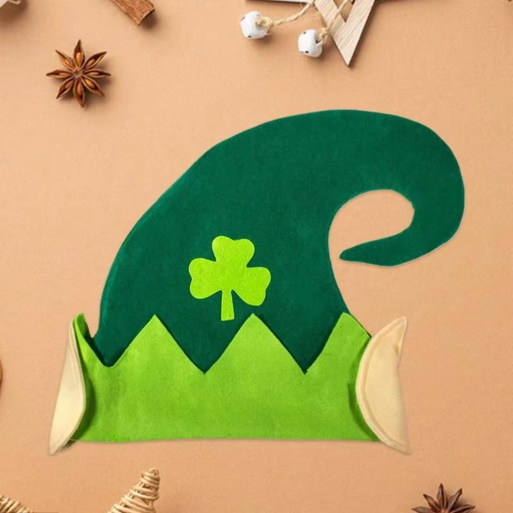 Print Shamrock Elves Hat Green Lucky Clover Hat New St. Patrick's Day Hat  Adults Kids