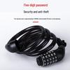 Five-Digit Combo Bicycle Lock – Electric Vehicle, Mountain Bike, Anti-Theft Steel Cable Loop