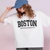 Boston Miss Achusetts Simple Letter Printing Print Women T-Shirt Cotton Casual Short Sleeve Oversize Tops Tees Fashion Clothes