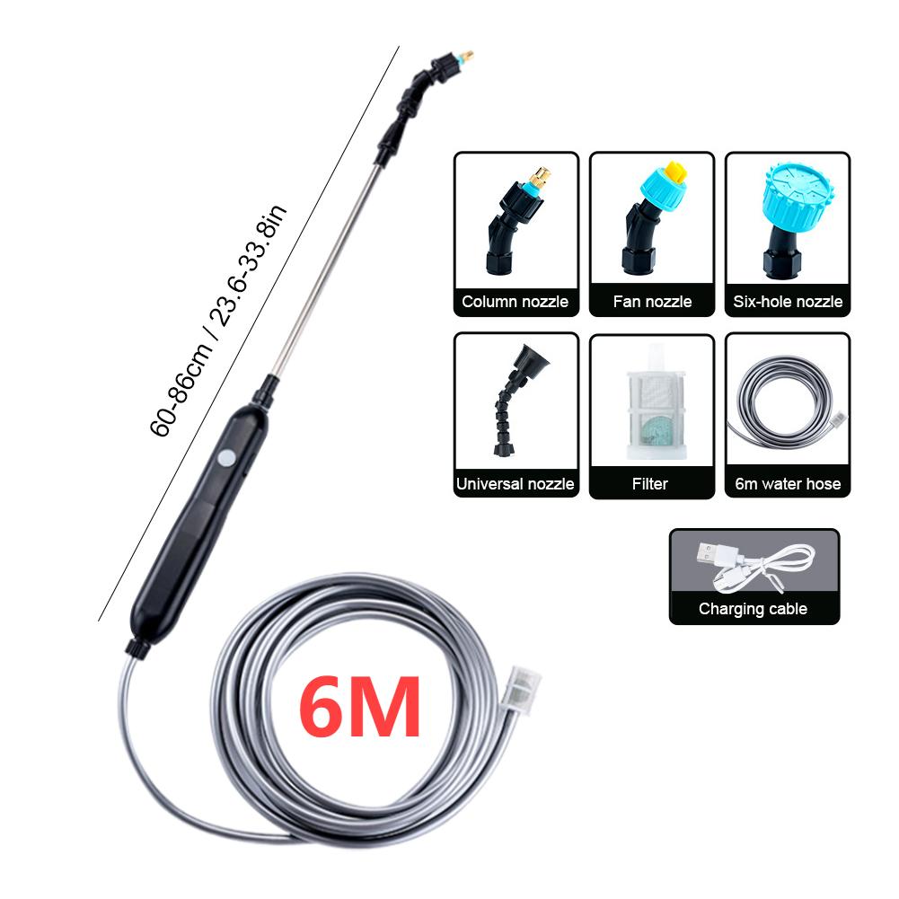 Portable Electric Sprayer atering Spray Irrigation Tool USB Rechargeable Telescopic Handle with 2/4 Nozzles for Plant Irrigation