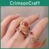 Stunning Pink Diamond Butterfly Knot Adjustable Ring For Women Stylish And Elegant Design