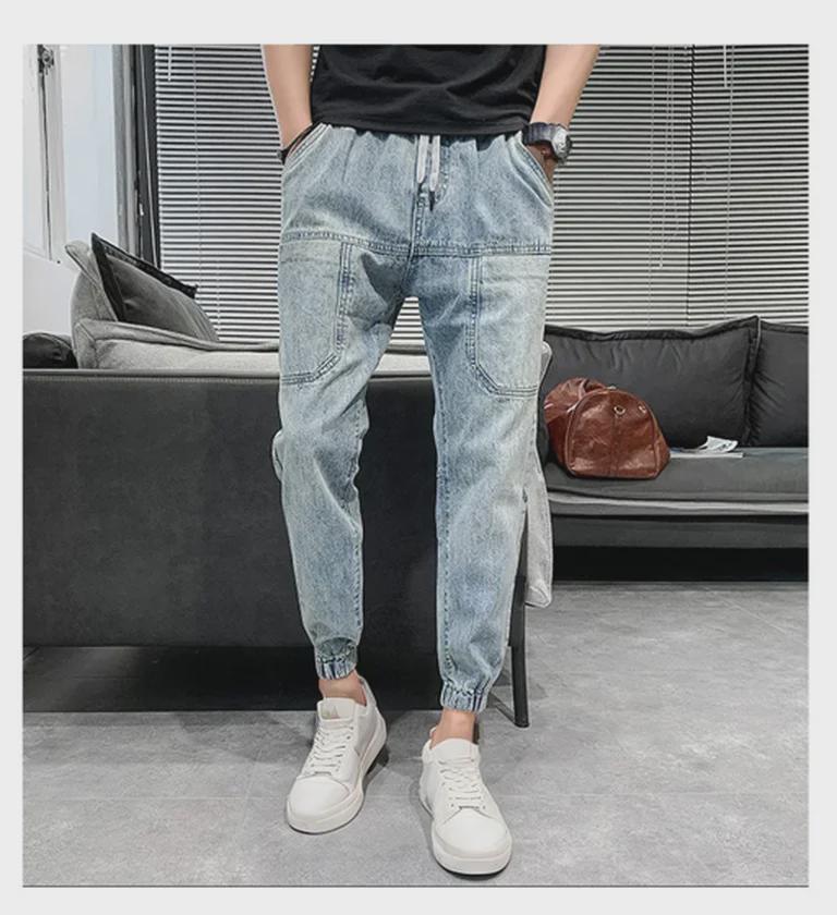 Erkekler İçin Trend Kore Tarzı Dar Harem Pantolon - Rahat Sonbahar Dokuz Noktalı Bol Kesim Pantolon