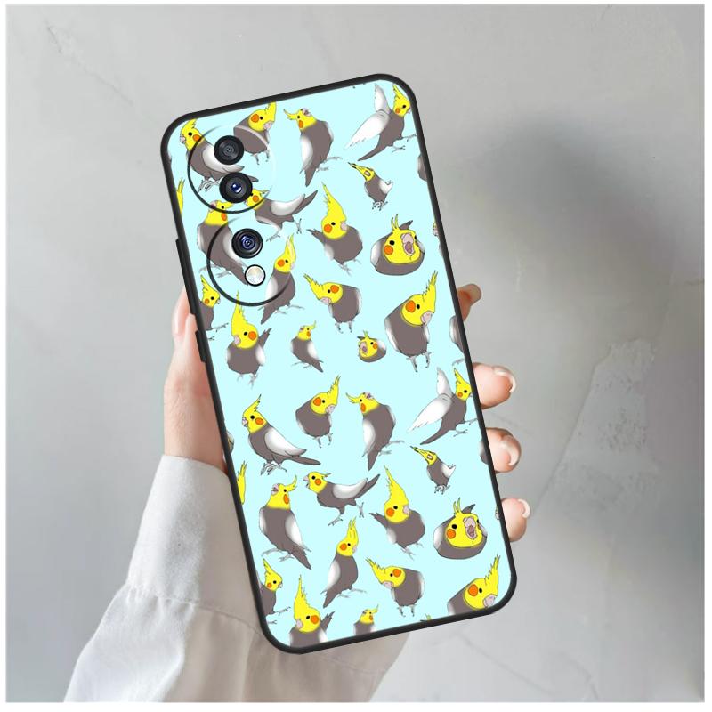 Cartoon Cockatiel Collage For Honor Magic 5 6 7 8 Pro Case For Honor 200 400 Lite 50 70 90 X8c X8b X9a X9b X9c X9d Win