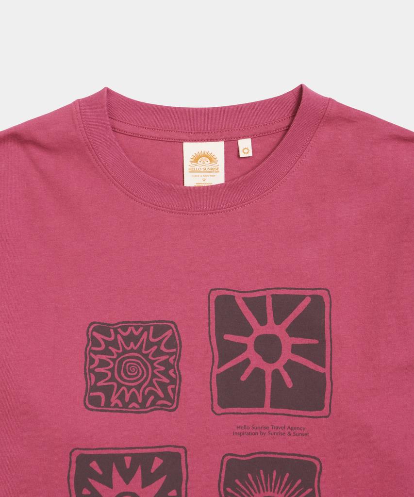 HELLO SUNRISE Sun Stamp L/S Tee_Magenta Pink