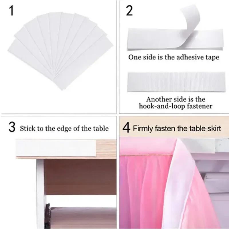 6FT 9FT Birthday Party Table Skirt Decor Hotel Wedding Banquet Tablecloth Solid color Table cover Xmas Christmas Decorations