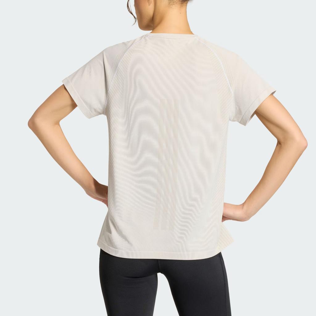 Adidas Bezszwowa dzianinowa koszulka sportowa z krótkim rękawem raglanowym, szybkoschnąca, damskie topy JY8649