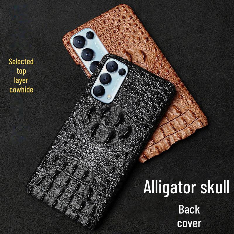 Genuine Leather Skull Half Cover for OPPO Reno5/5PRO/5Pro+ Case
