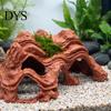 Cichlid Hiding Cave Aquarium Mountain Hideout, Rock Look Tunnel Fish Hide, Shrimp Betta Accessory Shelter for Pleco Tanks Decoration Decorative