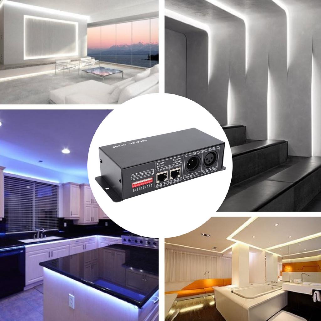 DMX512 Decoder 4 Channel Constant Voltage Dimming Driver RGBW Decoder Controller for LED Stage Light 12‑24V