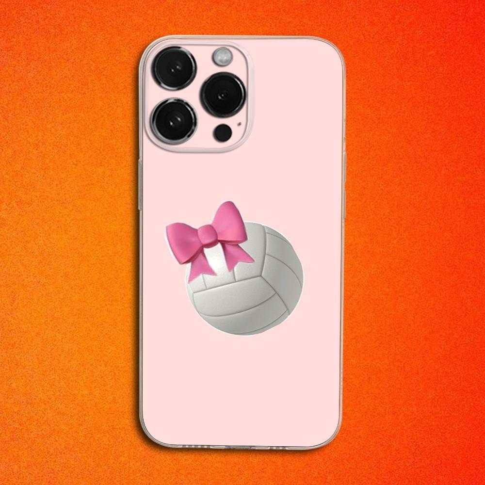 

Ball Sport Volleyball Phone Case For iPhone 16,15,14,13,12,11 Plus,Pro,Max,XR,XS,X,Plus,SE,Mini Transparent Soft Cover iPhone12