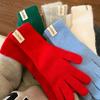 Touch-screen Flannel Gloves Warm Full Finger Mittens Breathable Long Rabbit Fur Gloves  Cycling