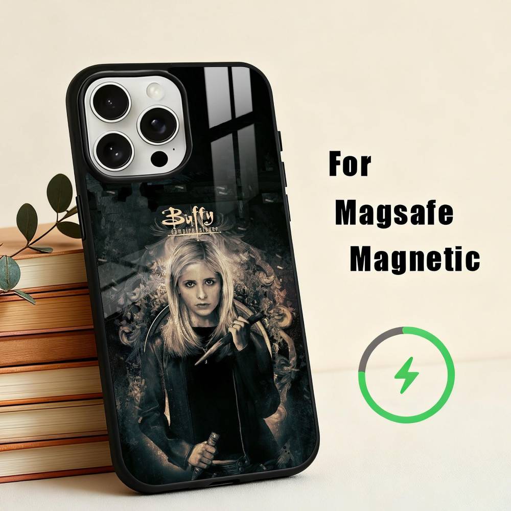 B-Buffy the V-Vampire Slayer Phone Case For iPhone17,16,15,14,13,12,11 Plus,For Magnetic Wireless Charge Cover