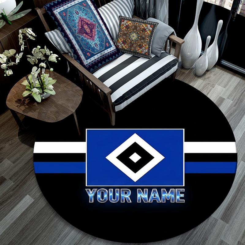 Custom Name HSV Round Area Rug,Carpet Rug for Living Room Bedroom Sofa Playroom Decor,Non-slip Floor Mat