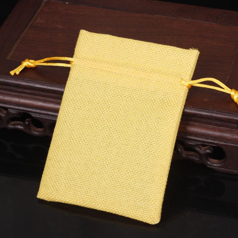 Custom Printed Linen Drawstring Sachet Bag for Jewelry Packaging and Storage