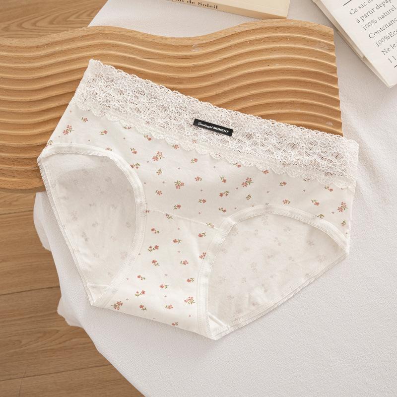 

Female Spring and Autumn Pure Want Lace Retro Pastoral Baby Cotton 10A Antibacterial Extension Crotch Hip Briefs XXL рожевий/білий