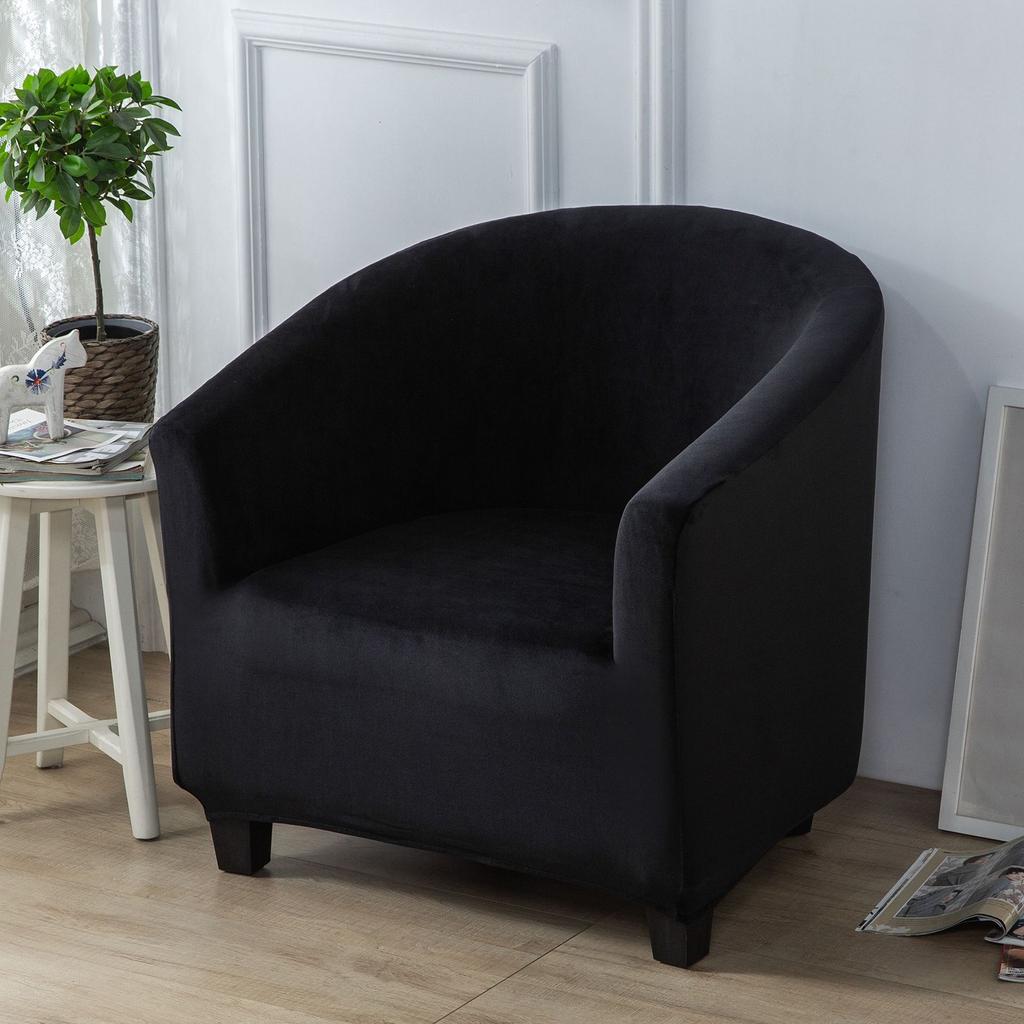 Solid Color Thickened Silver Fox Velvet Sofa Cover Milk Silk Semi-circular Arc Sofa Chair Cover Internet Cafe Single Sofa Cover